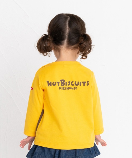 HOT BISCUITS(ホットビスケッツ)の「ロゴ×キャラクター 長袖Tシャツ(Tシャツ/カットソー・キッズ・イエロー/ホワイト・100cm/110cm/90cm/120cm/80cm)」の9枚目の写真