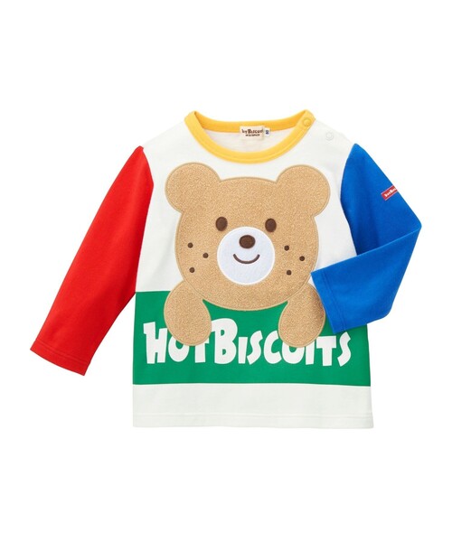 HOT BISCUITS(ホットビスケッツ)の「ロゴ×キャラクター 長袖Tシャツ(Tシャツ/カットソー・キッズ・イエロー/ホワイト・100cm/110cm/90cm/120cm/80cm)」の12枚目の写真