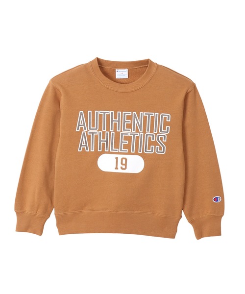 Champion(チャンピオン)の「【Champion/チャンピオン】キッズ クルーネックスウェットシャツ(スウェット・キッズ・ネイビー/オートミール/ダークグリーン/キャメル・140/110/100/120/130)」の4枚目の写真