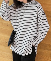 後裾ラウンド ロングTシャツ