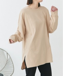 後裾ラウンド ロングTシャツ
