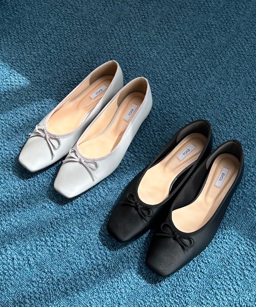 Doux archives（ドゥアルシーヴ）の「スクエアトゥバレエシューズ（バレエシューズ・レディース・グレー/ブラック・LARGE/MEDIUM）」の5枚目の写真