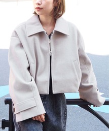 tiptop | 【woolライク】ダブルジップショート丈ジャケット(ブルゾン)