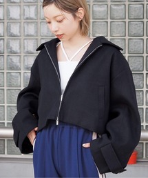 tiptop | 【woolライク】ダブルジップショート丈ジャケット(ブルゾン)