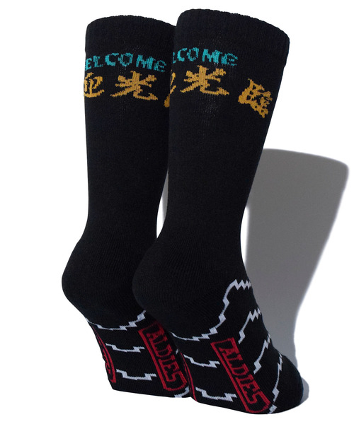 ALDIES（アールディーズ）の「Welcome Hi Socks / ウェルカムハイソックス（ソックス/靴下・メンズ・ホワイト/ブラック/パープル・MENS/WOMENS）」の2枚目の写真