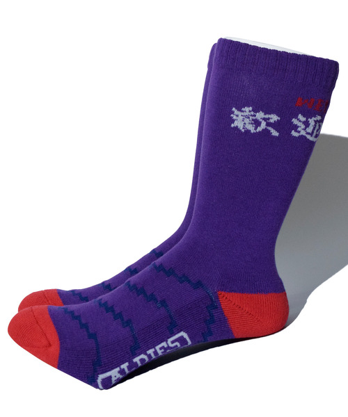 ALDIES（アールディーズ）の「Welcome Hi Socks / ウェルカムハイソックス（ソックス/靴下・メンズ・ホワイト/ブラック/パープル・MENS/WOMENS）」の18枚目の写真