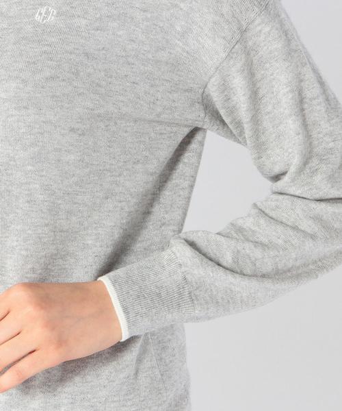 coen（コーエン）の「コットンカシミヤＶネックニットプルオーバー（ニット/セーター・レディース・ライトグレー/ネイビー・LARGE/MEDIUM）」の13枚目の写真