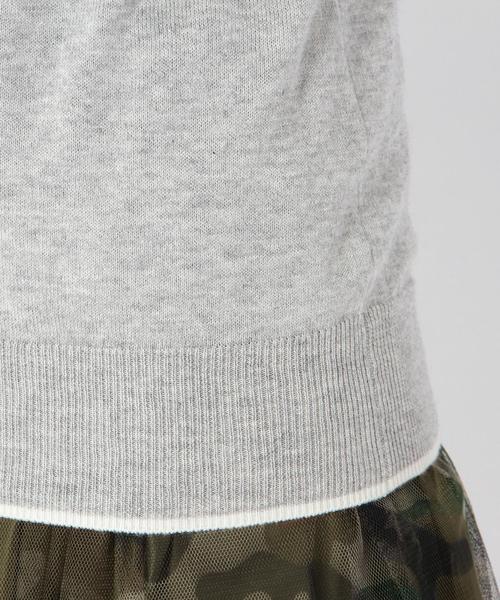 coen（コーエン）の「コットンカシミヤＶネックニットプルオーバー（ニット/セーター・レディース・ライトグレー/ネイビー・LARGE/MEDIUM）」の14枚目の写真