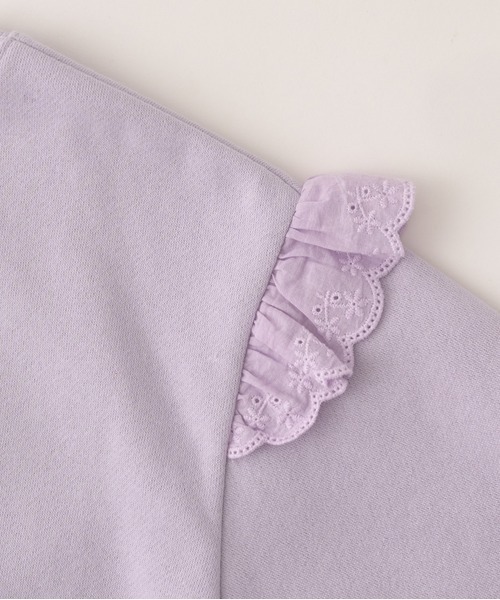 Lycee mine（リセマイン）の「【どっちが前でもOK!】【表コットン裏毛バイバイ裏起毛】コットンレーススウェット（スウェット・キッズ・ピンク/ネイビー/ラベンダー/ミント/グレイッシュベージュ・100cm/130cm/140cm/120cm/110cm/150cm）」の19枚目の写真