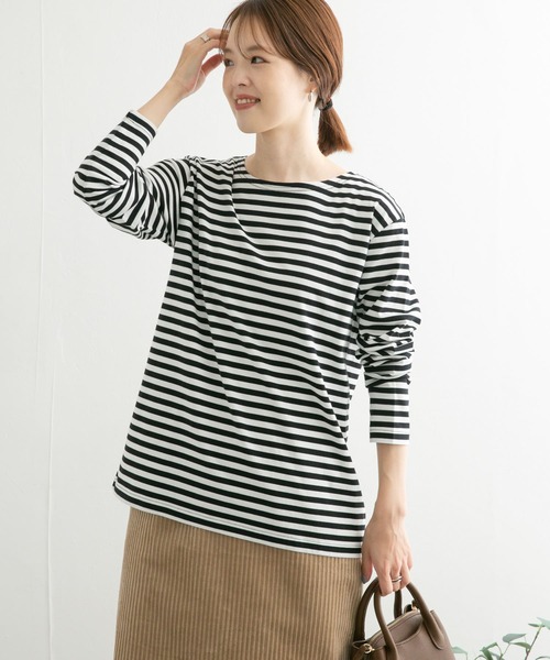 URBAN RESEARCH DOORS(アーバンリサーチドアーズ)の「ボーダーロングスリーブTシャツ(Tシャツ/カットソー・レディース・ブラック系その他/ブルー系その他・MEDIUM)」の4枚目の写真
