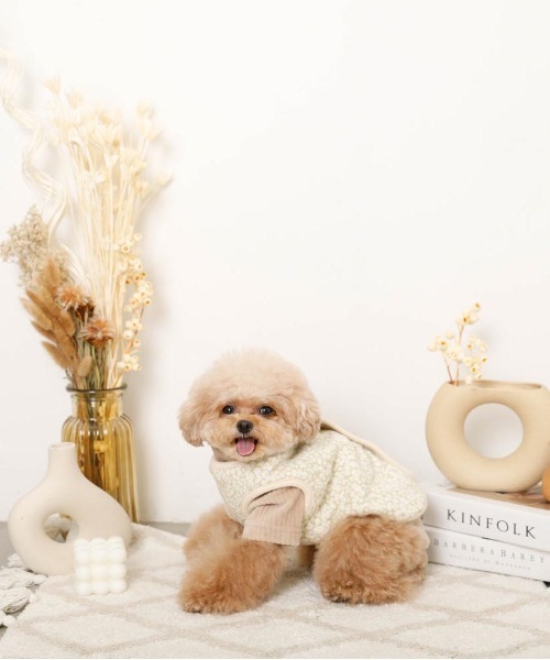 moncheri（モンシェリ）の「リバーシブル小花柄キルティングベスト / 犬服 / ドッグウェア（ペットウェア・レディース・ブルー/グリーン・L/S/M/XL）」の6枚目の写真