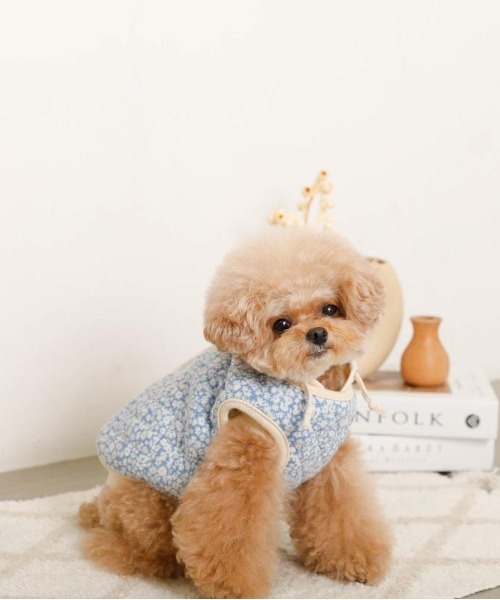 moncheri（モンシェリ）の「リバーシブル小花柄キルティングベスト / 犬服 / ドッグウェア（ペットウェア・レディース・ブルー/グリーン・L/S/M/XL）」の8枚目の写真