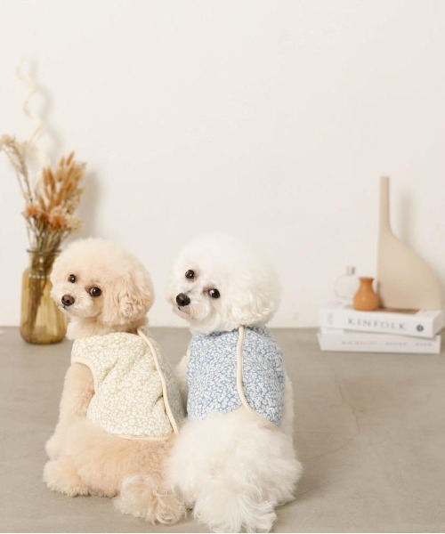 moncheri（モンシェリ）の「リバーシブル小花柄キルティングベスト / 犬服 / ドッグウェア（ペットウェア・レディース・ブルー/グリーン・L/S/M/XL）」の13枚目の写真