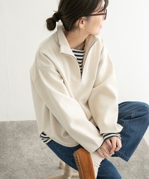 『毛玉防止』『静電気防止』add fabrics ハーフZIPプルオーバー
