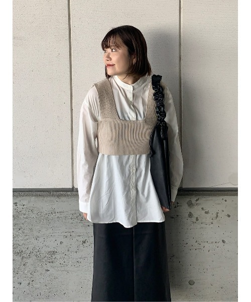 Right-on（ライトオン）の「【HONEYSUCKLE ROSE】無地ニットビスチェセット（アンサンブル・レディース・ベージュ/ブラック・M-L）」の18枚目の写真