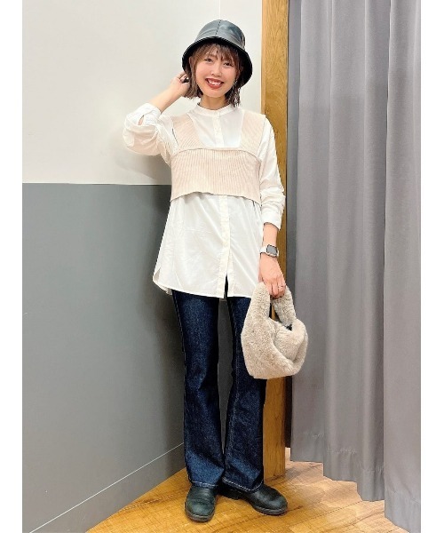 Right-on（ライトオン）の「【HONEYSUCKLE ROSE】無地ニットビスチェセット（アンサンブル・レディース・ベージュ/ブラック・M-L）」の20枚目の写真