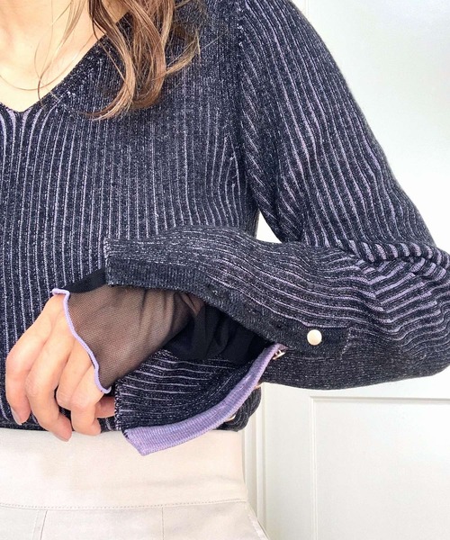 Q（キュー）の「チュールウォームインナー（Tシャツ/カットソー・レディース・ブラック/ホワイト・MEDIUM）」の4枚目の写真