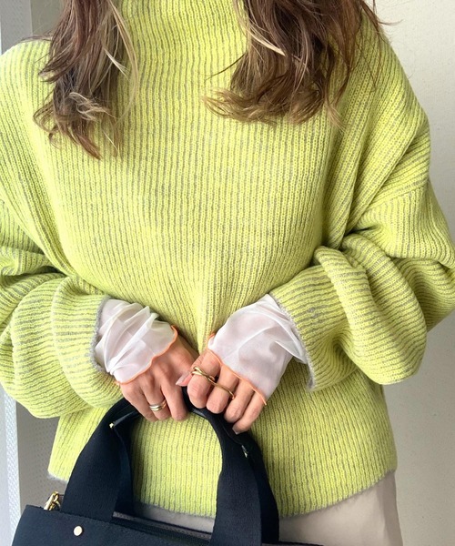 Q（キュー）の「チュールウォームインナー（Tシャツ/カットソー・レディース・ブラック/ホワイト・MEDIUM）」の3枚目の写真