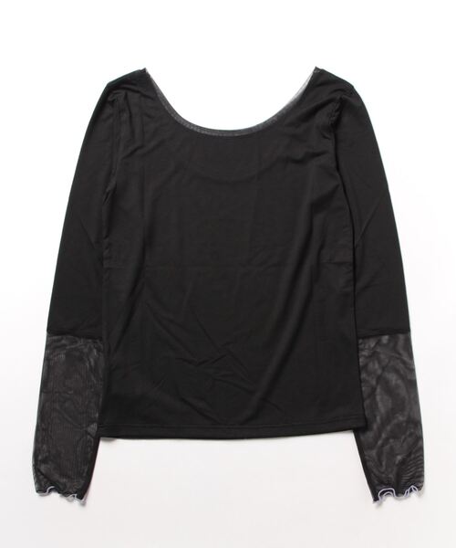 Q（キュー）の「チュールウォームインナー（Tシャツ/カットソー・レディース・ブラック/ホワイト・MEDIUM）」の9枚目の写真