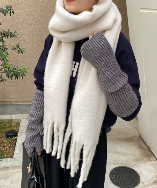 DouDou（ドゥドゥ）の「カラーストール（マフラー・レディース・ブルー/グリーン/アイボリー・FREE）」の2枚目の写真