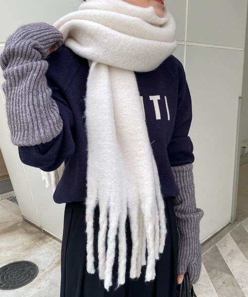 DouDou（ドゥドゥ）の「カラーストール（マフラー・レディース・ブルー/グリーン/アイボリー・FREE）」の10枚目の写真