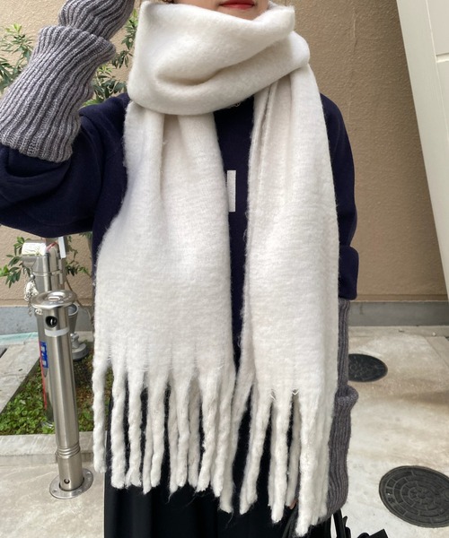 DouDou（ドゥドゥ）の「カラーストール（マフラー・レディース・ブルー/グリーン/アイボリー・FREE）」の11枚目の写真