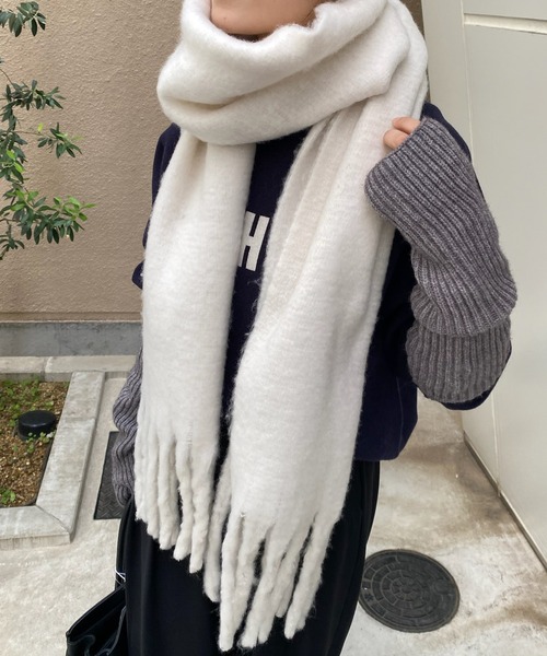 DouDou（ドゥドゥ）の「カラーストール（マフラー・レディース・ブルー/グリーン/アイボリー・FREE）」の12枚目の写真