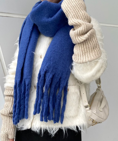 DouDou（ドゥドゥ）の「カラーストール（マフラー・レディース・ブルー/グリーン/アイボリー・FREE）」の15枚目の写真