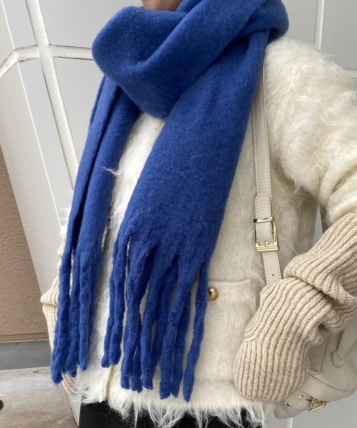 DouDou（ドゥドゥ）の「カラーストール（マフラー・レディース・ブルー/グリーン/アイボリー・FREE）」の16枚目の写真