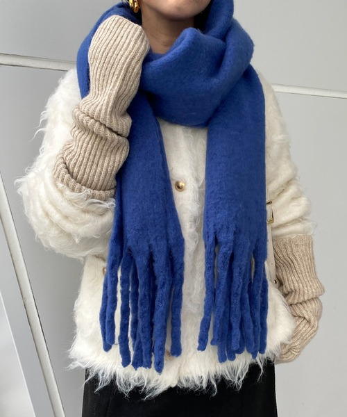 DouDou（ドゥドゥ）の「カラーストール（マフラー・レディース・ブルー/グリーン/アイボリー・FREE）」の17枚目の写真