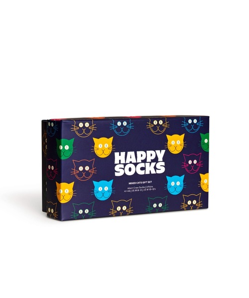 Happy Socks（ハッピーソックス）の「Happy Socks Mixed Cat Gift Box クルーソックス 3足組 ギフトセット 10203516（ソックス/靴下・レディース・マルチ・L/M）」の2枚目の写真