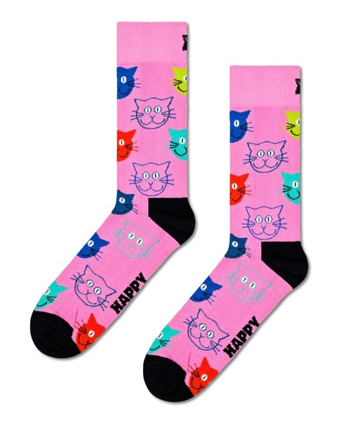 Happy Socks（ハッピーソックス）の「Happy Socks Mixed Cat Gift Box クルーソックス 3足組 ギフトセット 10203516（ソックス/靴下・レディース・マルチ・L/M）」の4枚目の写真