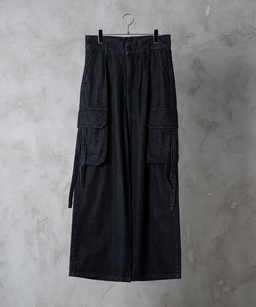 INTER FACTORY（インターファクトリー）の「しの - Wide Denim Cargo Pants / ワイドデニムカーゴパンツ　made in INTER FACTORY（カーゴパンツ・メンズ・グレー/ブラック/ライトブルー・LARGE/SMALL/MEDIUM）」の13枚目の写真