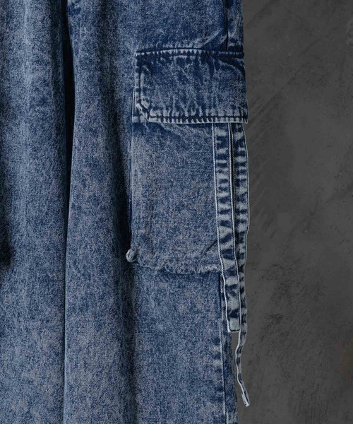 INTER FACTORY（インターファクトリー）の「しの - Wide Denim Cargo Pants / ワイドデニムカーゴパンツ　made in INTER FACTORY（カーゴパンツ・メンズ・グレー/ブラック/ライトブルー・LARGE/SMALL/MEDIUM）」の19枚目の写真