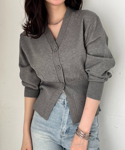 Rejoule（リジュール）の「ウエストシェイプVネックカーディガン