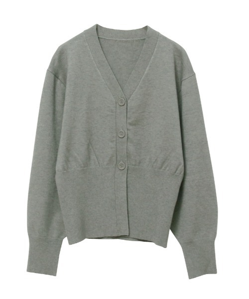 ★美品★gypsohila ウエストシェイプカーディガン　グレー Rejoule（リジュール）の「ウエストシェイプVネックカーディガン