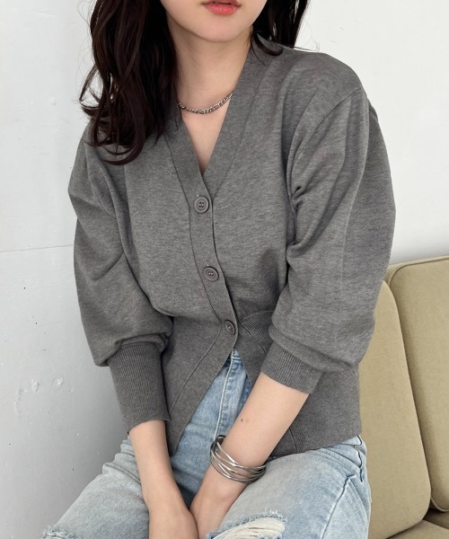 Rejoule（リジュール）の「ウエストシェイプVネックカーディガン