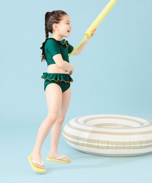 B:MING by BEAMS（ビーミングバイビームス）の「B:MING by BEAMS / フリル スイム セット（100～140cm）（水着・キッズ・パープル系その他4/ダークグリーン・100/110/120/130/140）」の19枚目の写真