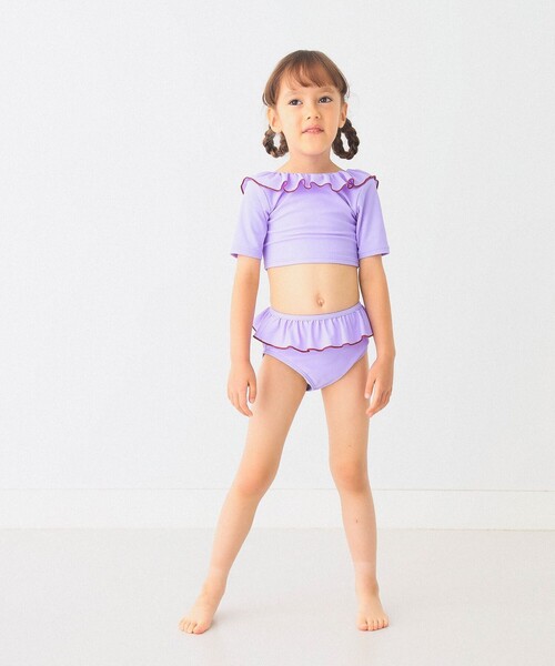 B:MING by BEAMS（ビーミングバイビームス）の「B:MING by BEAMS / フリル スイム セット（100～140cm）（水着・キッズ・パープル系その他4/ダークグリーン・100/110/120/130/140）」の21枚目の写真