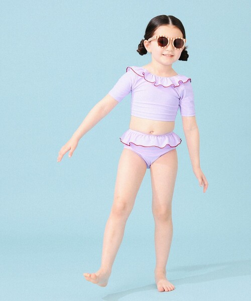 B:MING by BEAMS（ビーミングバイビームス）の「B:MING by BEAMS / フリル スイム セット（100～140cm）（水着・キッズ・パープル系その他4/ダークグリーン・100/110/120/130/140）」の13枚目の写真