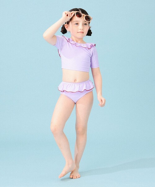 B:MING by BEAMS（ビーミングバイビームス）の「B:MING by BEAMS / フリル スイム セット（100～140cm）（水着・キッズ・パープル系その他4/ダークグリーン・100/110/120/130/140）」の14枚目の写真