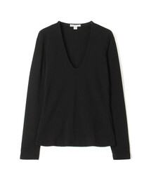 コットンストレッチ ディープVネックTシャツ WLSR3897