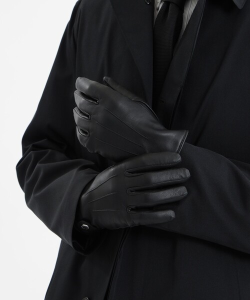 MACKINTOSH PHILOSOPHY（ﾏｯｷﾝﾄｯｼｭ ﾌｨﾛｿﾌｨｰ）の「オールレザー スマホグローブ（手袋・メンズ・ダークネイビー/ブラック・FREE）」の9枚目の写真