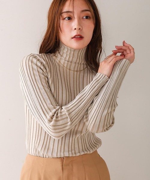 Bou Jeloud（ブージュルード）の「プレーティングタートルネックプルオーバー（ニット/セーター・レディース・ホワイト系その他/バーガンディー/ブラック・FREE）」の4枚目の写真