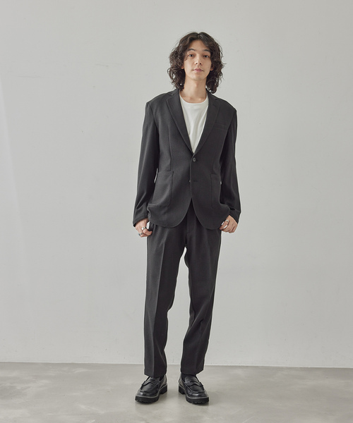  j.n.r.d（ジェー・エヌ・アール・ディー）の「【セットアップ対応】j.n.r.d/ヘリンボーンストレッチイージートラウザーパンツ（スラックス・メンズ・ネイビー/チャコールグレー/ブラック・M/LL/L）」の13枚目の写真