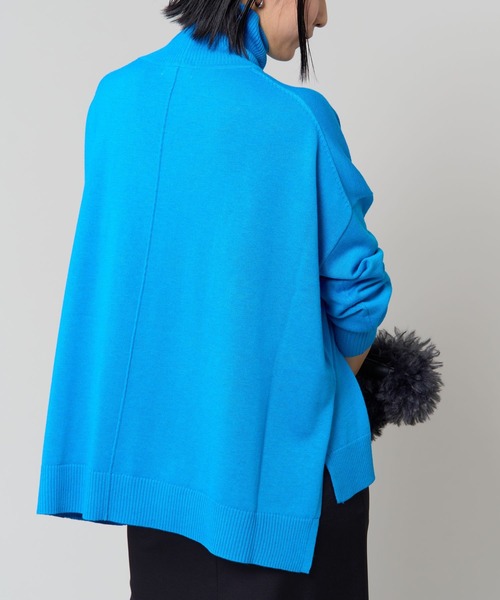 BARNYARDSTORM（バンヤードストーム）の「BARNYARDSTORM / ハイゲージポンチョニット（ニット/セーター・レディース・ブルー/モカ/グレー/ブラック・FREE）」の9枚目の写真