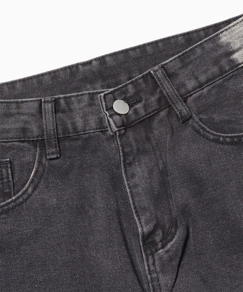 ROOPTOKYO（ループトウキョウ）の「ヴィンテージ風サイドラインストレートデニムパンツ（デニムパンツ・メンズ・ブラック・XL/L/M/S）」の2枚目の写真