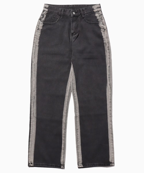 ROOPTOKYO（ループトウキョウ）の「ヴィンテージ風サイドラインストレートデニムパンツ（デニムパンツ・メンズ・ブラック・XL/L/M/S）」の10枚目の写真