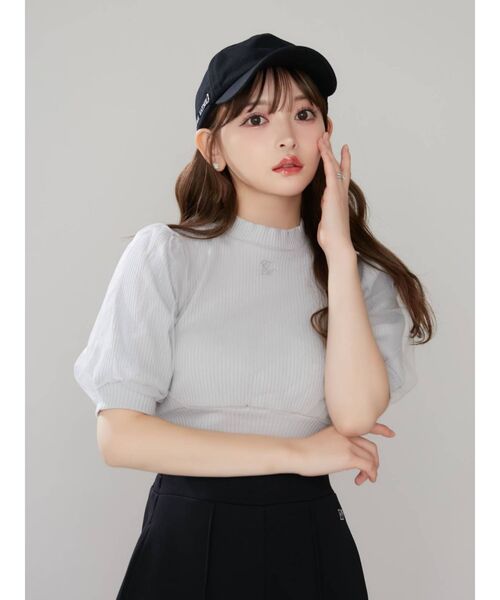 EATME（イートミー）の「リブチュールショートTOP（ニット/セーター・レディース・ブラック/グレー/アイボリー・FREE）」の17枚目の写真