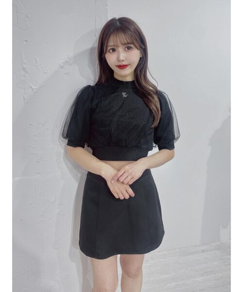 EATME（イートミー）の「リブチュールショートTOP（ニット/セーター・レディース・ブラック/グレー/アイボリー・FREE）」の22枚目の写真